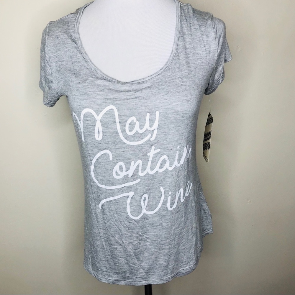 Super Soft May‎ Contain Wine T Shirt Tee Sz XS